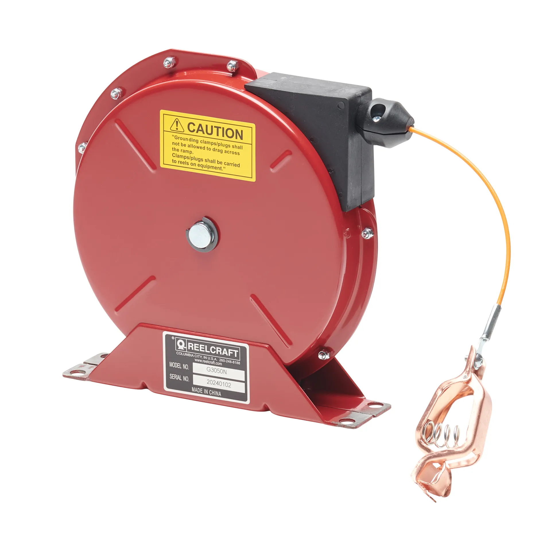 [80060032] G3050N - Aardingshaspel van staal met 15 meter nylon ommantelde kabel